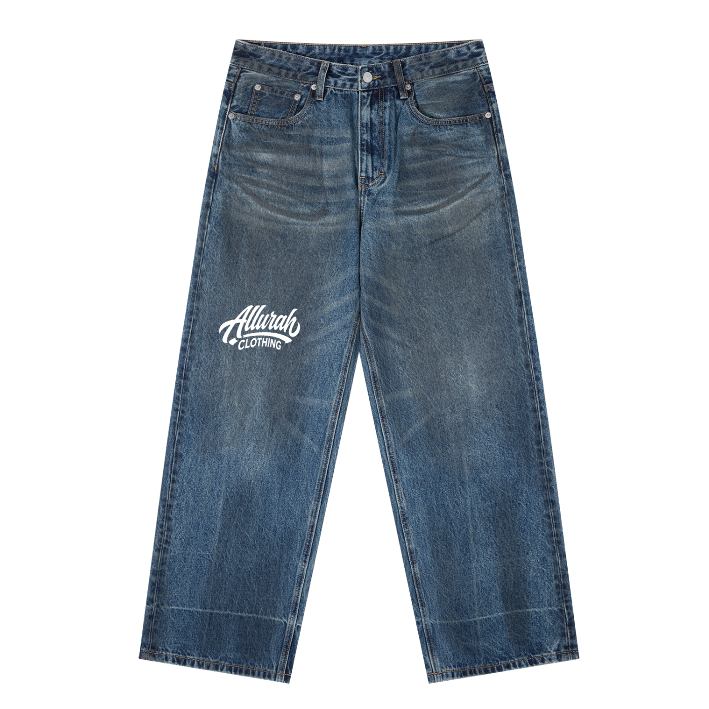Vintage Wash Baggy Denim Jeans