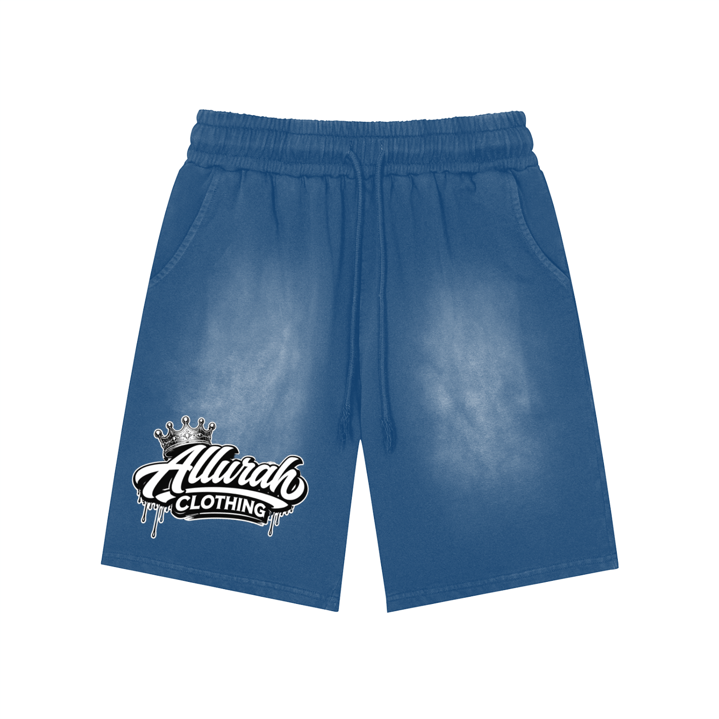 Rectangle Patch Monkey Washed Shorts