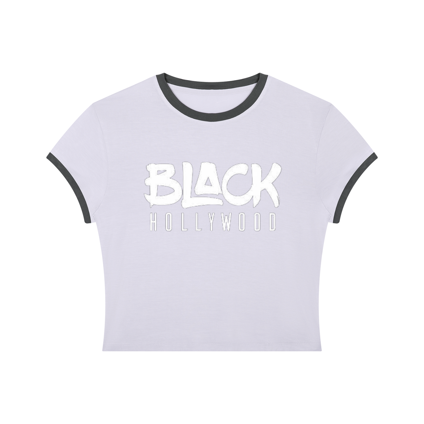 Black Hollywood Women's Slim Color Block T-Shirt