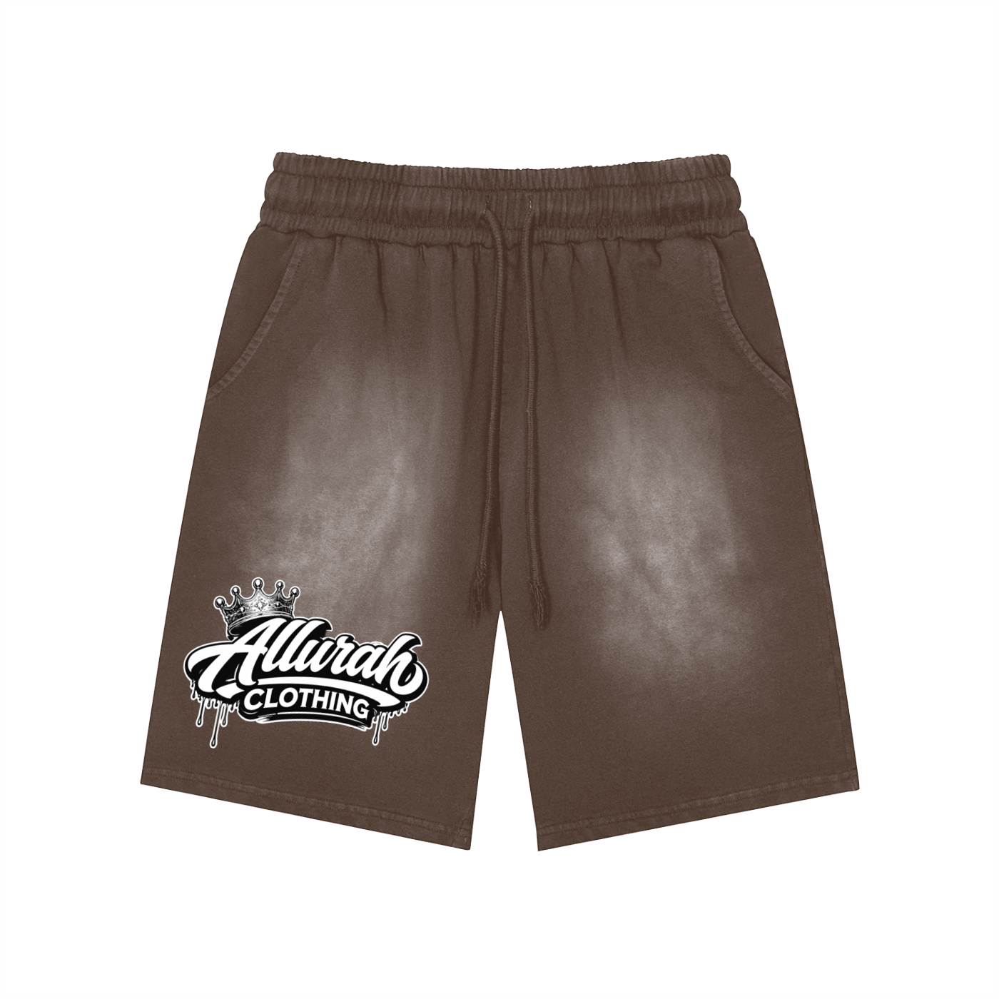 Rectangle Patch Monkey Washed Shorts