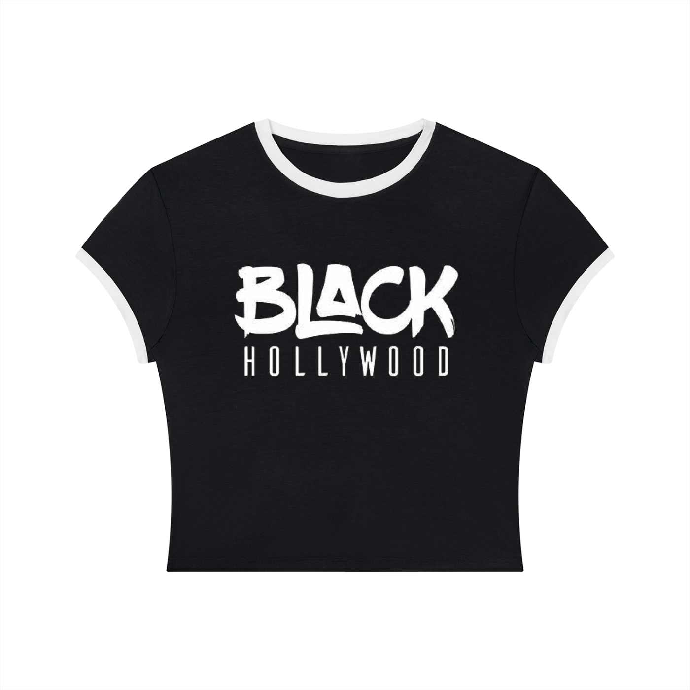 Black Hollywood Women's Slim Color Block T-Shirt