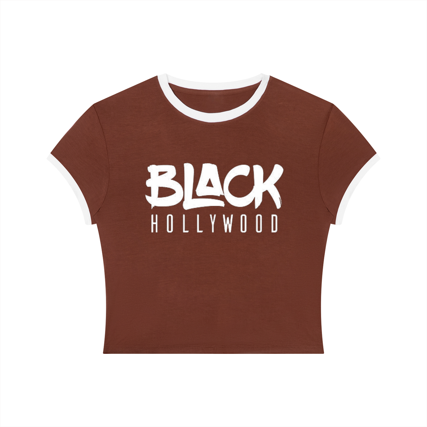 Black Hollywood Women's Slim Color Block T-Shirt