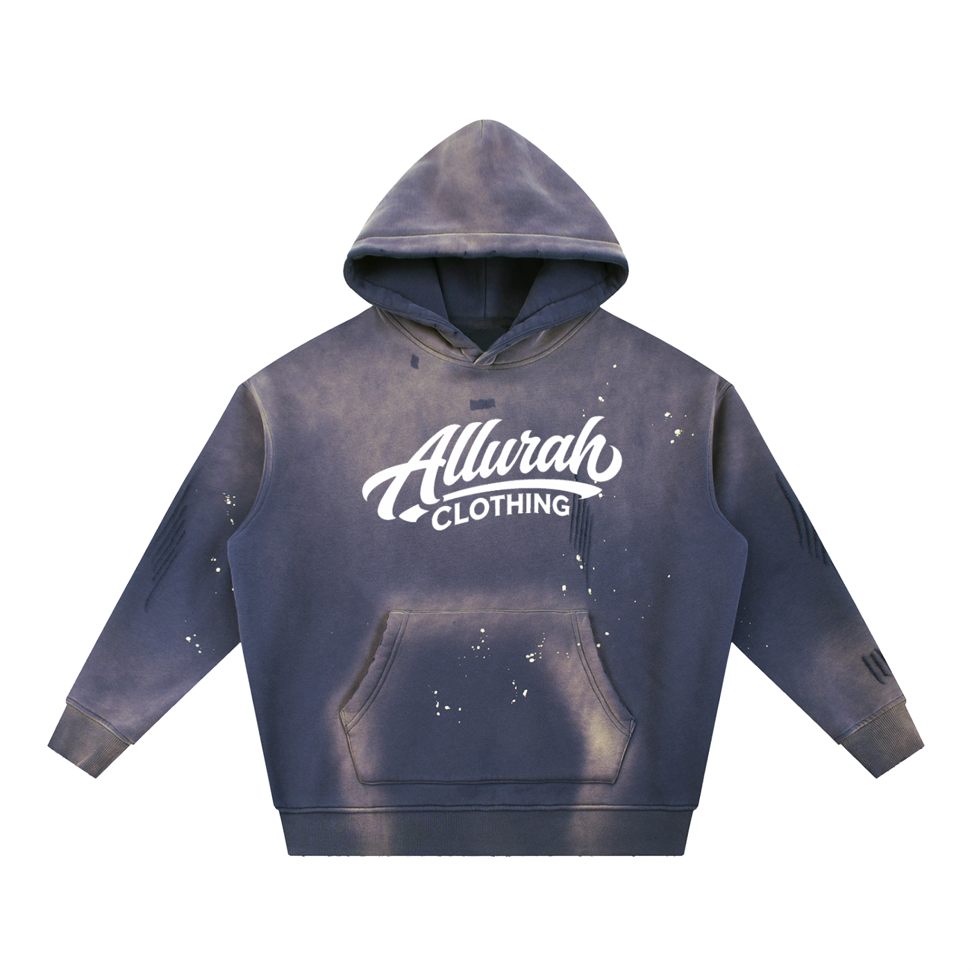 Vintage Washed Frayed Fleece Hoodie