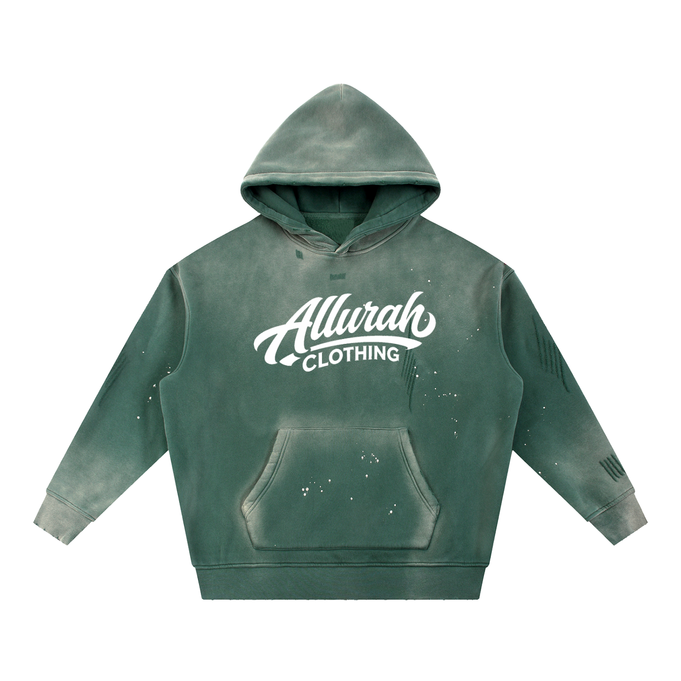 Vintage Washed Frayed Fleece Hoodie