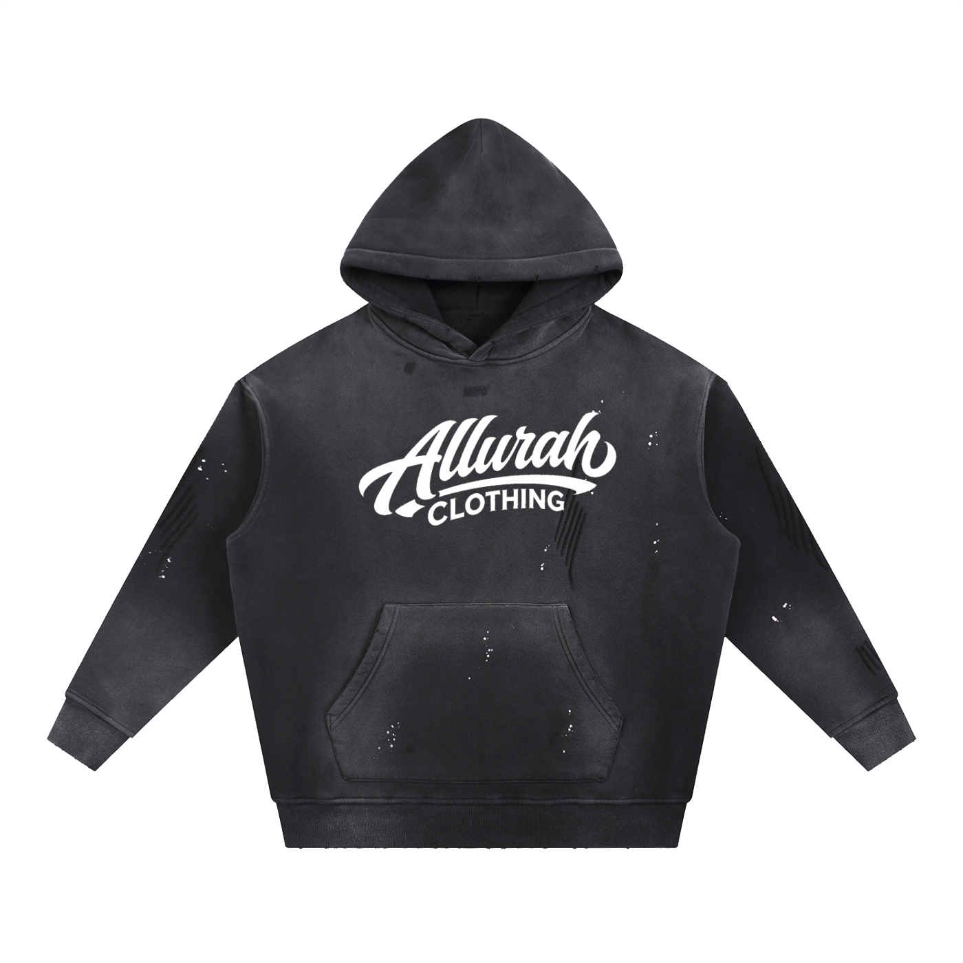 Vintage Washed Frayed Fleece Hoodie