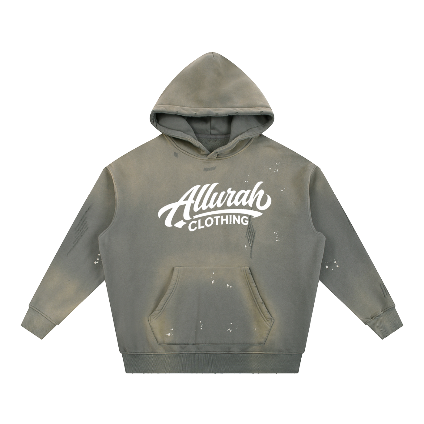 Vintage Washed Frayed Fleece Hoodie